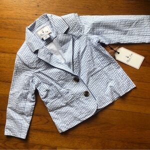 New! Classic Prep Blue and White Striped Kids Blazer Sz XS (2T-3T)